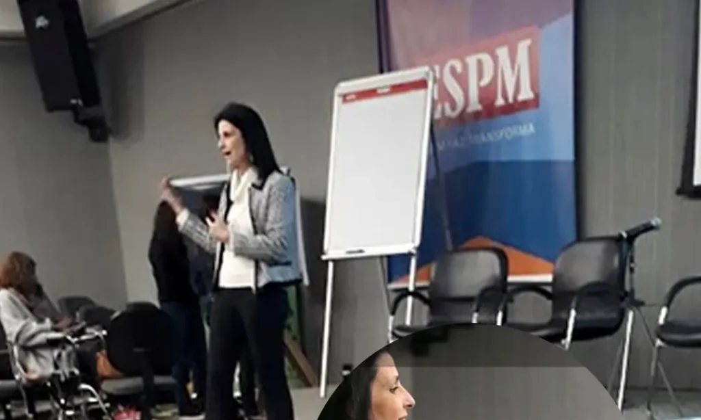 Fernanda Papa de Campos, do Instituto Mariposa, em palestra na ESPM