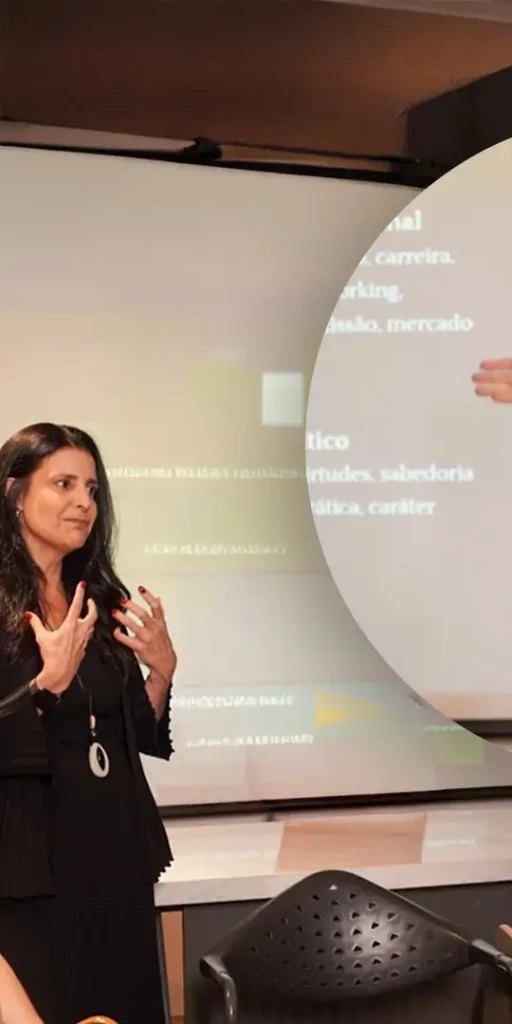 Fernanda Papa de Campos, do Instituto Mariposa, em palestra sobre as 8 Dimensões do Bem-Estar